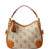 Dooney & Bourke Signature Jacquard Side Pocket Hobo, Brown