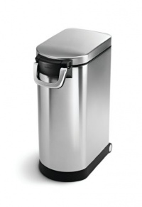 simplehuman 40-Liter Pet Food Storage Can, Brushed Stainless Steel