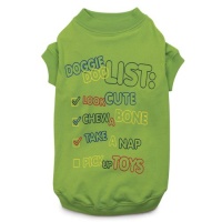 Zack & Zoey Polyester/Cotton Doggie Doo List Dog Tee, Small, Green