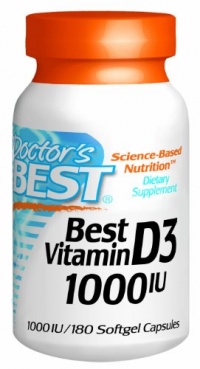 Doctor's Best Best Vitamin D3 1000 IU, Softgel Capsules, 180-Count