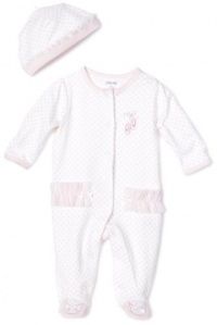 Little Me Baby-girls Newborn Prima Ballerina Footie and Hat, White/Pink, Preemie