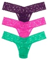 A soft stretchy lace low-rise thong with a thick signature lace waistband in new fashion colors! Style #4911