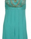 Studio SW Beaded Chiffon Panel Dress (0, Light Jade)