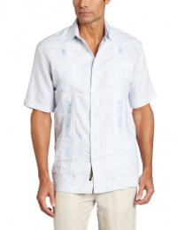 Cubavera Men's Short Sleeve Striped Guayabera Woven Shirt