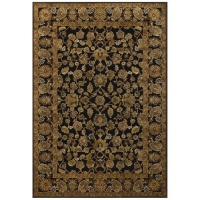 Couristan 1230/1105 PAVE Eiffel Garden 45-Inch by 62-Inch Chenille Area Rug, Antique Brass/Onyx