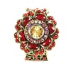 Shihao WATGDRDFLR03 Gorgeous Flower Women Bracelet Watch in Goldtone Plate Stunning Red Crystal Beads Floral Design III