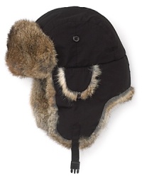 Add a classic aviator hat to your winter wardrobe for a strong defense against the cold and a vintage masculine look. Plus, the fur trim provides an element of luxury.