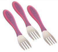 Gerber Graduates BPA Free 3 Pack Graduates Kiddy Cutlery Forks, Colors May Vary