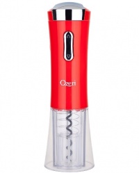 Ozeri Nouveaux Electric Wine Opener with Removable Free Foil Cutter, Stylish Red