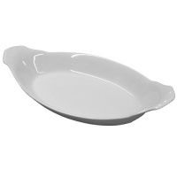 HIC Porcelain Oval Au Gratin 10-inch, Set of 3