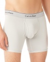 This boxer brief is an everyday essential crafted by Calvin Klein from super-soft microfiber cotton with a touch of spandex so you feel good and look good.