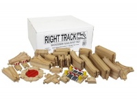 Wooden Train Track Super Deluxe Set: 91 Assorted Pieces 100% Compatible with All Major Brands including Thomas Wooden Railway System By Right Track Toys - Compare and Save - 100% Tracks and No Fillers