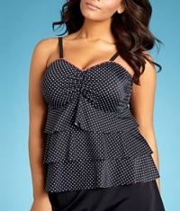 Deco Dot Wire-Free Tankini Swimwear Top Plus Size