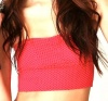 Intimately Free People Bright Coral Polka Dot Bandeau (Large)