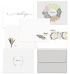 Embellished Thank You 36 Note Cards for $9.99 with 6 Different Images Including Light Gray Envelopes.