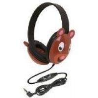 Califone 2810-BE Listening First Kids Stereo and PC Wired Headphones Bear Design