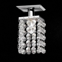 1 Light Mini Crystal Pendant Chandelier with Solid Fixture in Chrome Finish