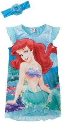 AME Sleepwear Girls 2-6X Dreamy Ariel Short Sleeve Nightgown, Multi, 6