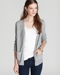 Layer on the luxe with a cozy cashmere Theory cardi, complete with two patch pockets so style essentials stay close by.