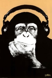 Steez (Headphone Chimp) Art Poster Print - 24x36 Poster Print by Steez , 24x36