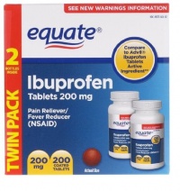 Equate Ibuprofen Pain Reliver/Fever Reducer 200 mg  100 Coated Tablets in (2 Pack)