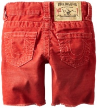 True Religion Boys 2-7 Geno Slim Fit Cut Off Light Weight Overdye Cord Short, Tomato, 7