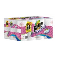 Bounty Extrasoft Paper Towels Select A Size, Prints, Super Mega Rolls, 12 Count