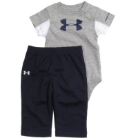 Boys’ Newborn UA Big Logo 2-Piece Set Tops by Under Armour 3/6 Month Combo Infant True Gray Heather