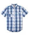 Get your plaid on. Style gets serious when you're sporting this button-front shirt from No Retreat.