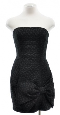 BCBGMAXAZRIA Strapless Minidress w/ Bow Detail Black