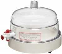 Bel-Art Scienceware 420430000 Polycarbonate/PTFE Vacuum Chamber with ABS Plastic Plate, 9 Diameter x 6-1/4 Height