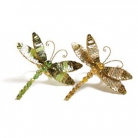 Kim Seybert Sequin Dragonfly Set of Four Napkin Rings - Green