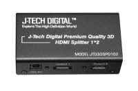 J-Tech Digital (TM) 2 Ports HDMI 1x2 Powered Splitter Ver 1.3 Certified for Full HD 1080P with Deep Color & HD Audio and Max Bandwidth of 10.2Gbps