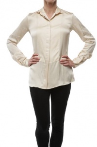 Roberto Cavalli - Silk Top Blouse Shirt Ivory 40 Beige