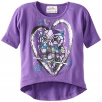 Beautees Girls 2-6X Hi-Low Owl, Grape, 6