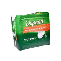 Depend Fitted Maximum Protection Briefs Size Small/Medium Pk/20