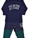 True Religion Baby-boys Infant Three Piece Long Sleeve Onsie, Dark Navy, 12-18 Months