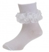 Frilly Lace Bobby Socks for Girls Trim Available in 4 Colors