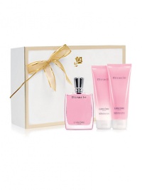 Make every second of life feel like a MIRACLE. For the Holiday, this sensual spicy floral fragrance collection is bursting with the zest of brilliant Freesia, peppered with Ginger and serenely balanced by warm Amber notes. Gift Set Contains: Miracle 1.7 oz. Fragrance Spray, Miracle 3.4 oz. Body Lotion, Miracle 3.4 oz. Bath & Shower Gel. 