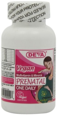 Deva Vegan Vitamins Prenatal Multivitamins, 90 Coated Tabs Bottle