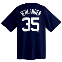 MLB Detroit Tigers Justin Verlander Name and Number T-Shirt Navy