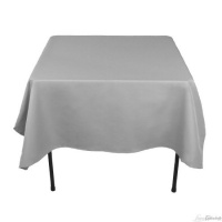 70 in. Square Polyester Tablecloth Silver