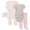 Carters 4-pc. Kitty Cuddle Me Layette Set LIGHT PINK 3 Mo