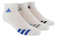 adidas Youth Striped 3-Pk Quarter sock