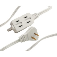 Axis 45503 3 Outlet White Wall Hugger Indoor Extension Cord, 6 Feet