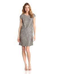 Jones New York Women's Capped Sleeve Shift Dress, Brushed, 12