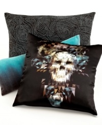 Pillow talk! Make a statement with this bar III™ decorative pillow featuring a digital novelty skull print.