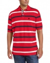 IZOD Men's Short Sleeve Stripe Oxford Pique Polo