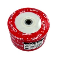 100 Ritek Ridata 52X CD-R 80min 700MB White Inkjet Hub Printable