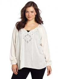 Lucky Brand Women's Plus-Size Rhiannon Cut-out Top